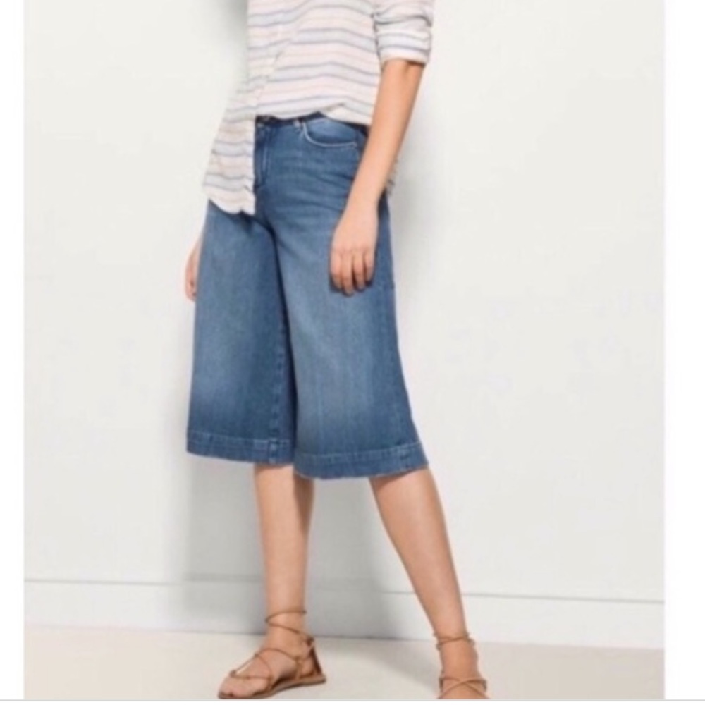 Wide leg crop jean pants